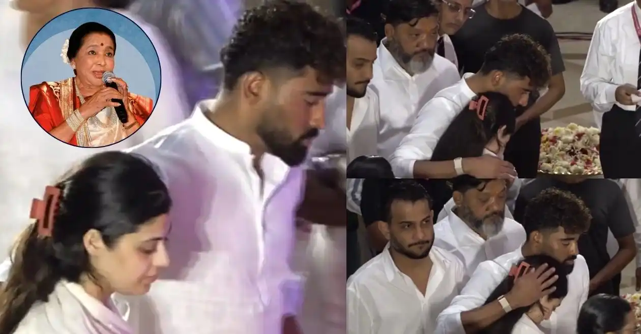 MIRAR: Mohammed Siraj consuela a un emocionado Zanai Bhosle durante los últimos ritos de Asha Bhosle