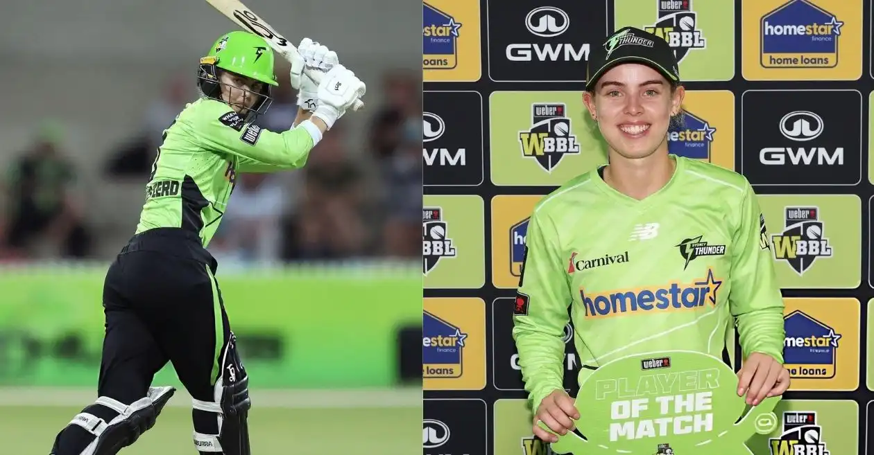WBBL|11: Phoebe Litchfield impresiona después de la contundente victoria del Sydney Thunder sobre el Brisbane Heat