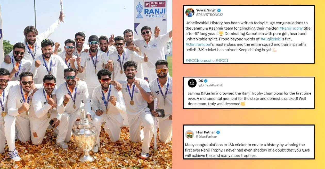 La fraternidad de cricket de la India reacciona cuando Jammu y Cachemira crean historia con su primera victoria en el Trofeo Ranji al derrotar a Karnataka, repleto de estrellas, en la final.