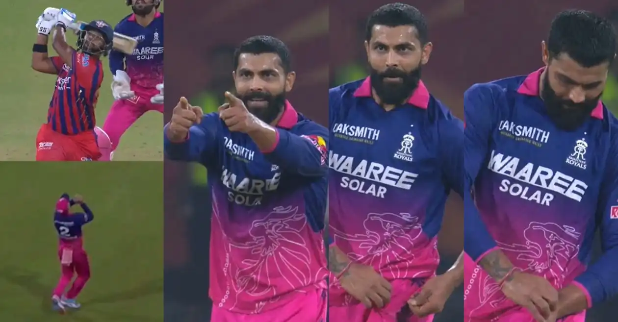 MIRAR: Ravindra Jadeja celebra ‘en mi bolsillo’ después de la eliminación de Nicholas Pooran en el choque LSG vs RR IPL 2026
