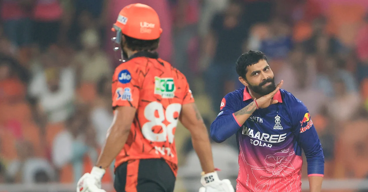 IPL 2026 (MIRAR): Ravindra Jadeja celebra descaradamente a Pushpa después de eliminar a Nitish Kumar Reddy en el combate Eliminator SRH vs RR