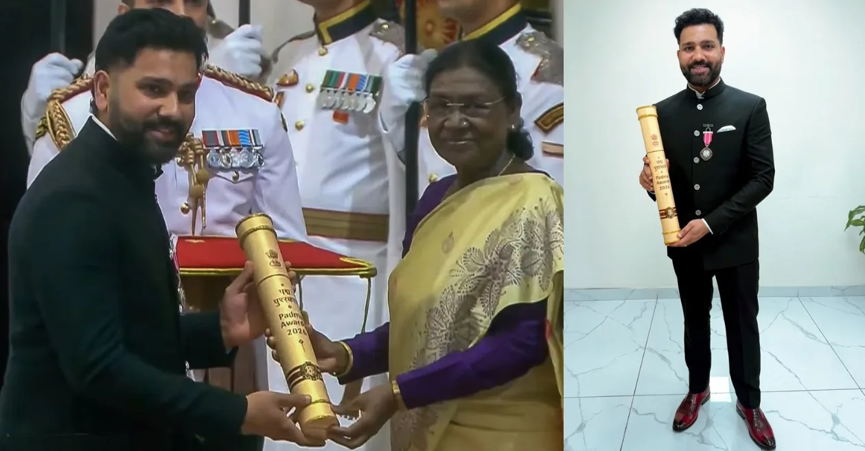 MIRAR: Rohit Sharma acepta el prestigioso Padma Shri del presidente Draupadi Murmu