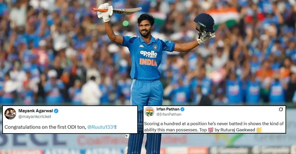 Los fanáticos se vuelven locos cuando Ruturaj Gaikwad alcanza su primer siglo en el segundo ODI de IND vs SA en Raipur