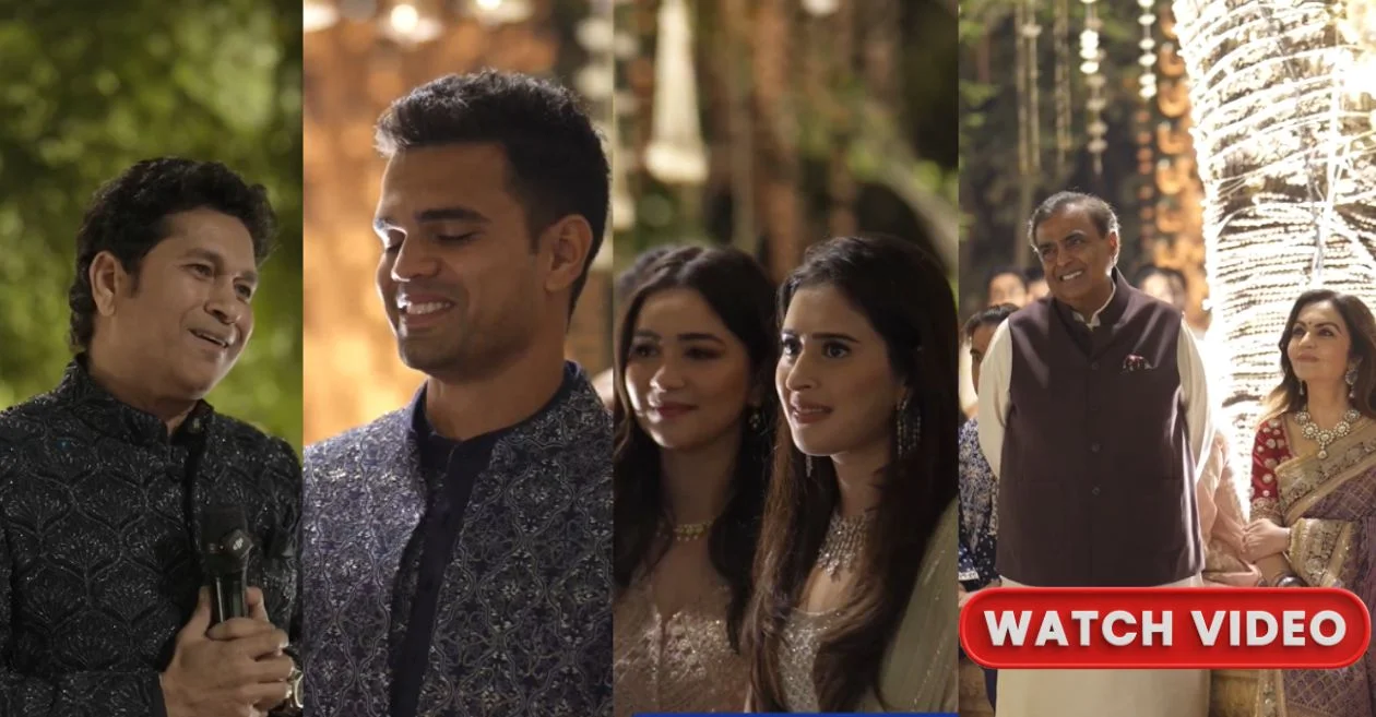 MIRAR: Sachin Tendulkar se emociona con su hijo Arjun durante la fiesta previa a la boda con Saaniya Chandhok en Jamnagar