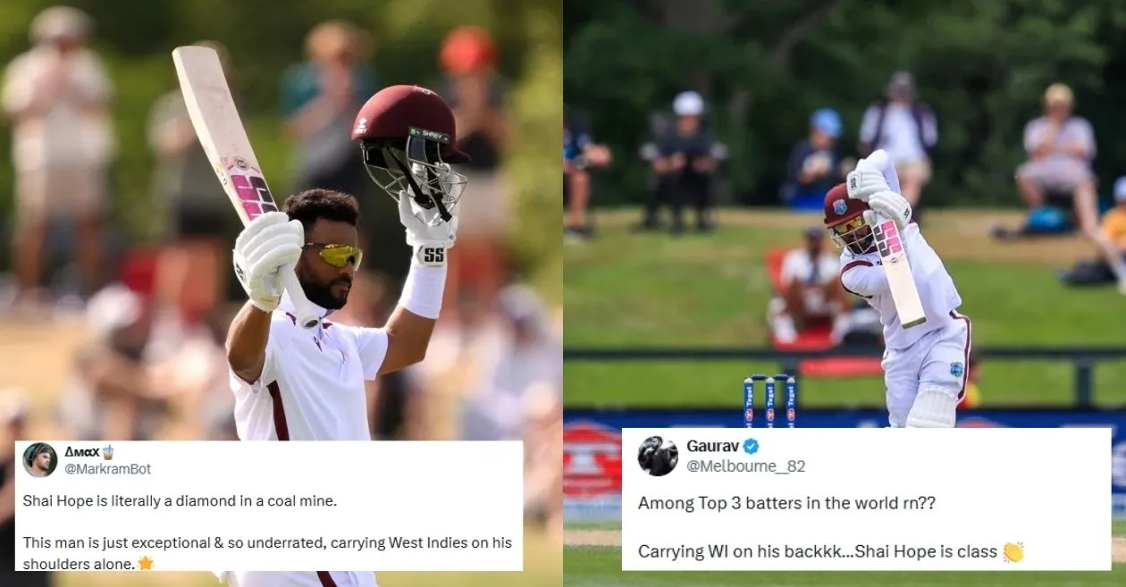 Los fanáticos rompieron a llorar cuando Shai Hope logró un siglo brillante para levantar el ánimo de las Indias Occidentales en el cuarto día de la prueba de Christchurch contra Nueva Zelanda.