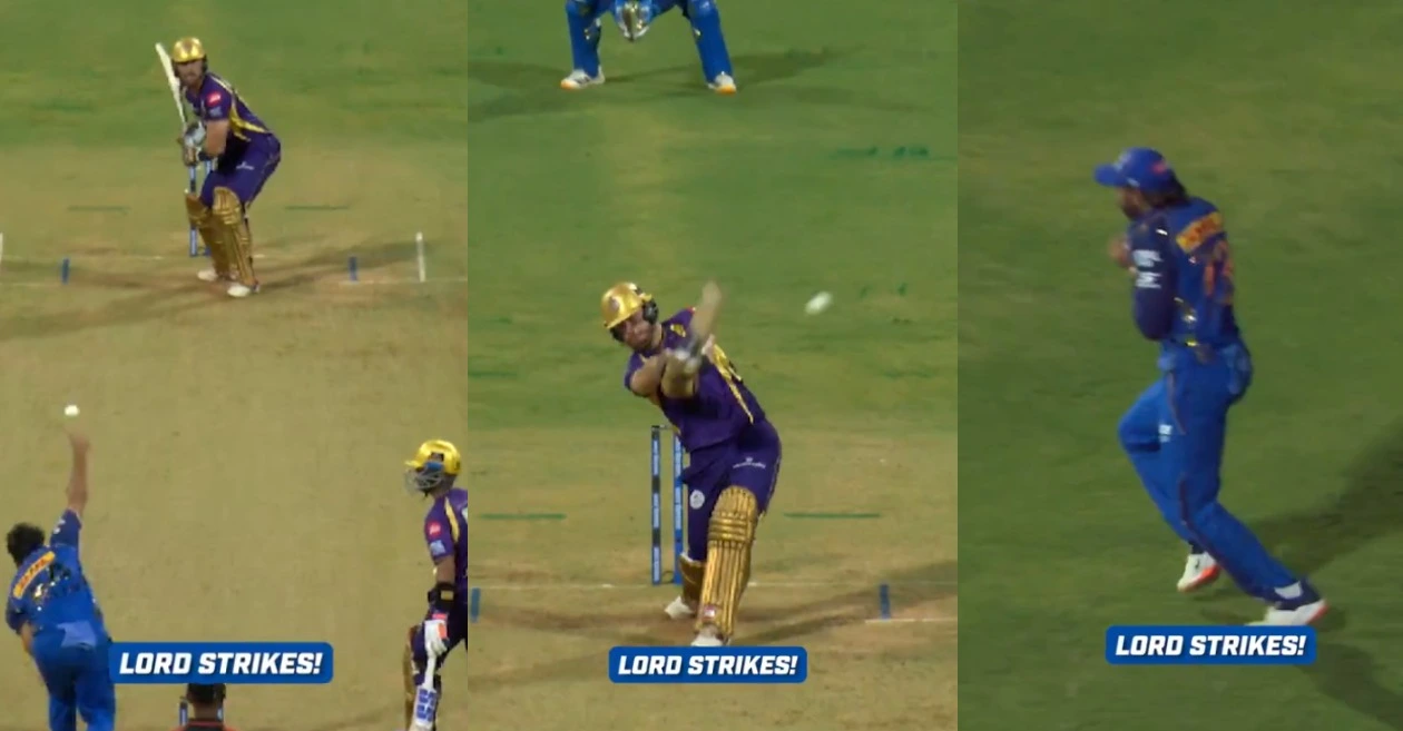 MIRAR: La clase magistral de pelota más lenta de Shardul Thakur despide a Finn Allen en el choque MI vs KKR IPL 2026