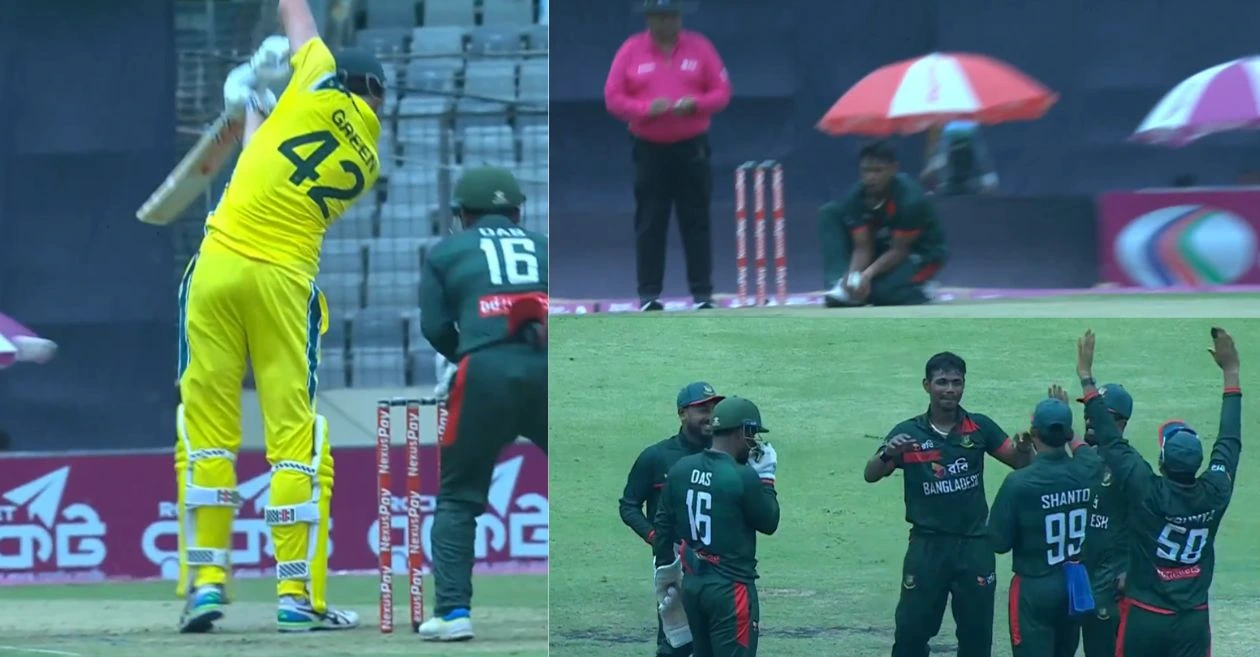 MIRAR: Tanvir Islam hace una atrapada de regreso fenomenal para vencer a Cameron Green en el segundo BAN contra AUS ODI