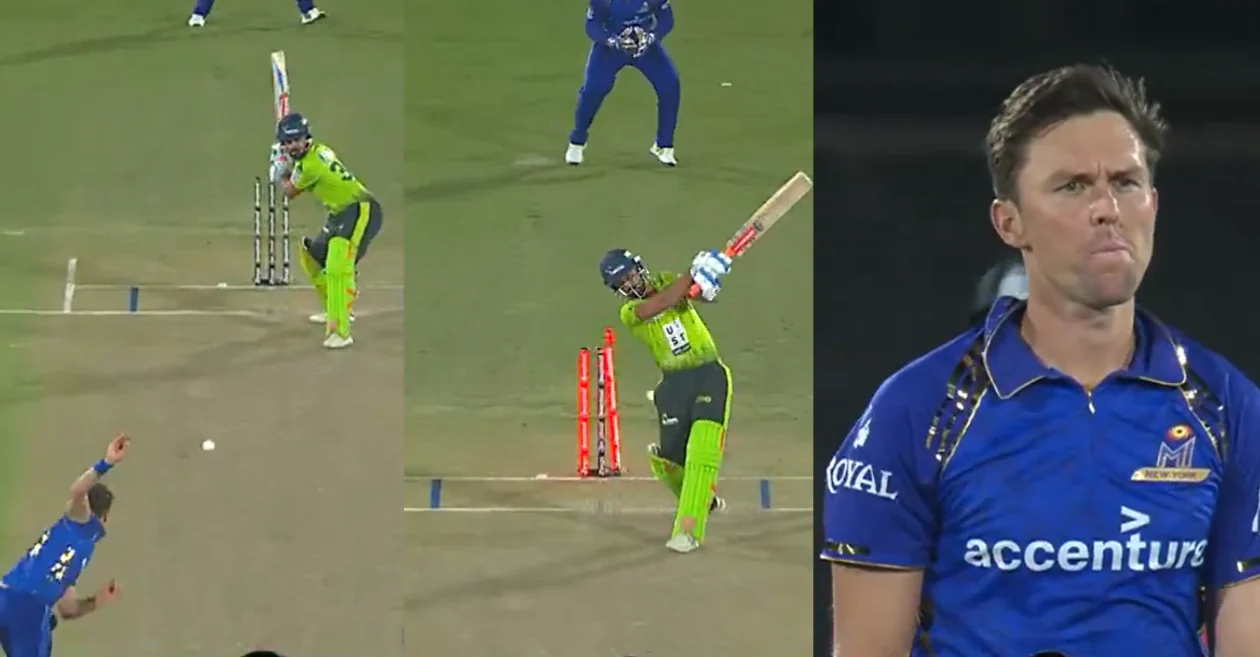 MLC 2026 (MIRAR): Trent Boult produce un destripador para despejar a Shayan Jahangir en el choque MINY vs SO