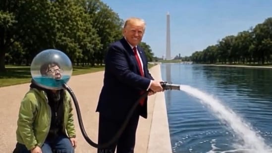 Trump publica un video de IA que muestra a Reflecting Pool con “lágrimas” de una persona llorando; mira un clip extraño