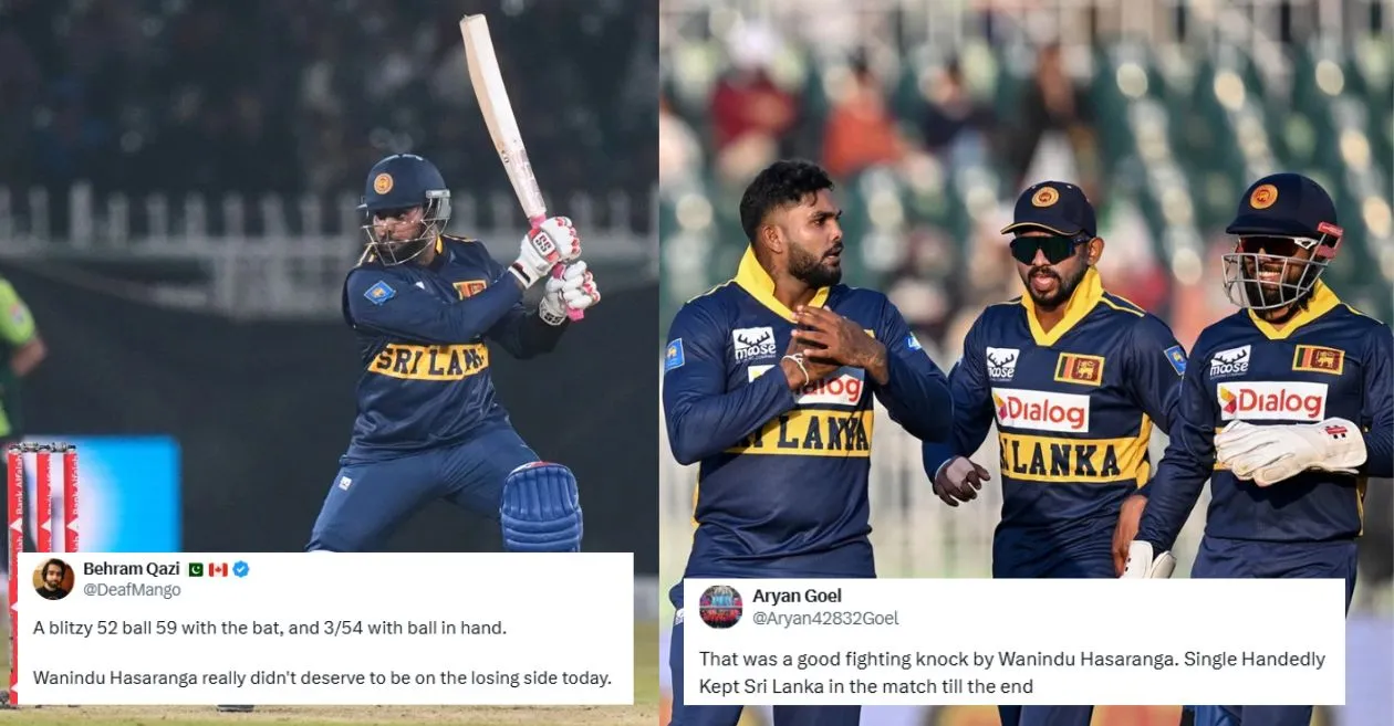 Los fanáticos elogian la fenomenal actuación general de Wanindu Hasaranga a pesar de la estrecha derrota de Sri Lanka ante Pakistán en el primer ODI.