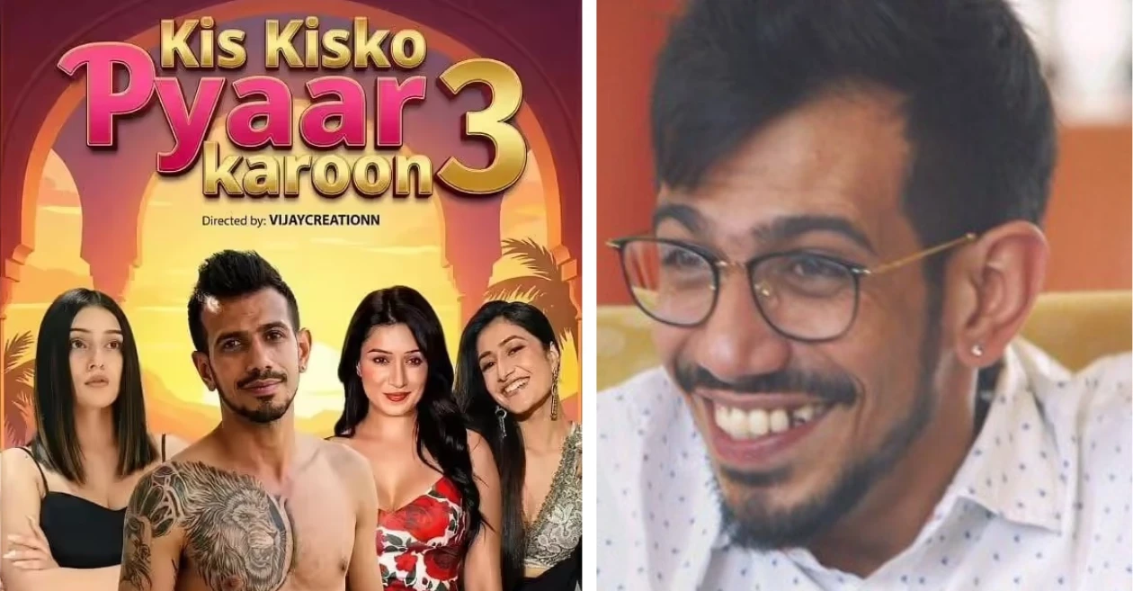 Yuzvendra Chahal bromea cuando el cartel de ‘Kis Kisko Pyaar Karoon 3’ lo empareja con RJ Mahvash, Shefali Bagga y Dhanashree Verma.
