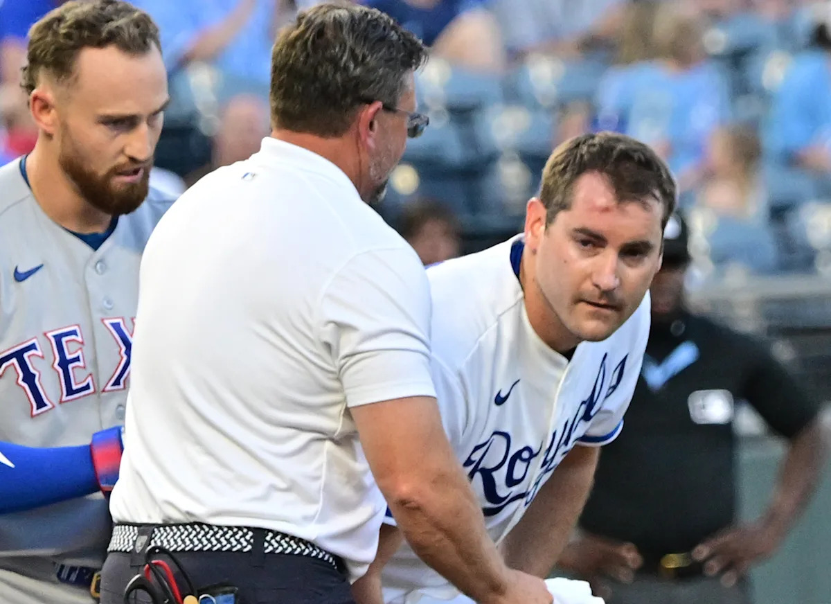 El lanzador de los Reales, Seth Lugo, ‘está bien’ después de correr 107 mph hasta la cabeza mientras estaba en el montículo