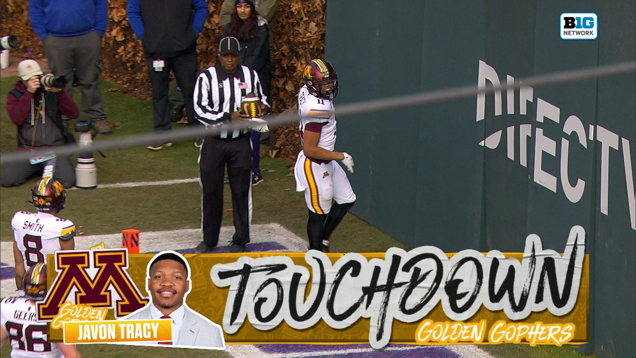 Javon Tracy completa un pase de 5 yardas para touchdown, Minnesota toma ventaja sobre Northwestern