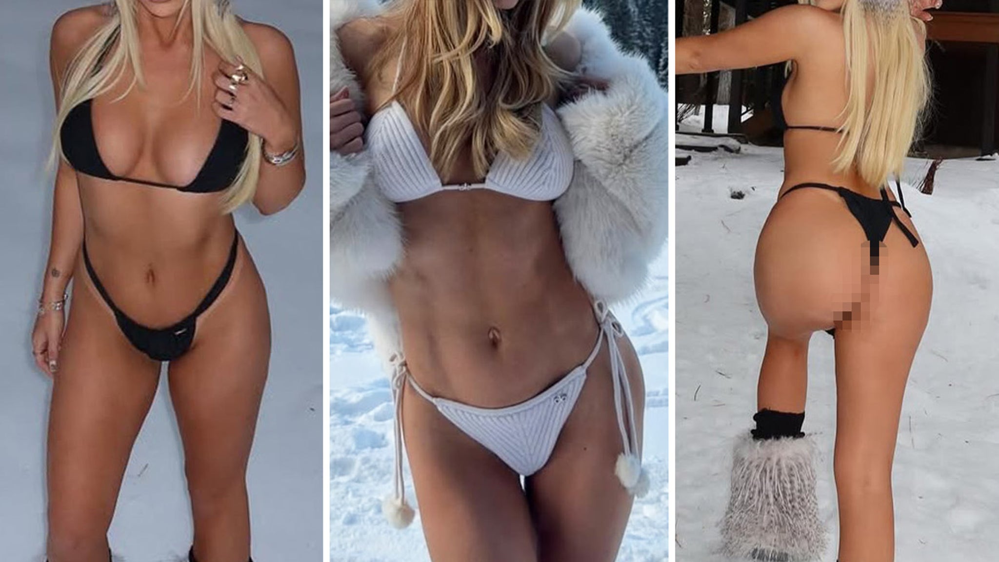 Chicas calientes en la nieve fría, ¡adivina quién!