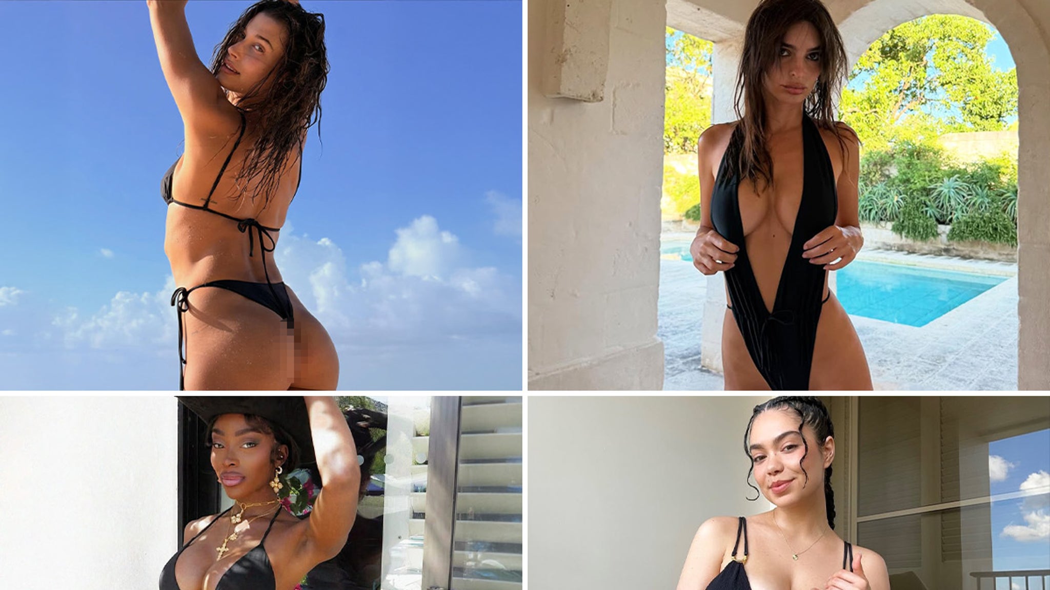 Estrellas sexys en bikinis negros… ¡Compra hasta cansarte!