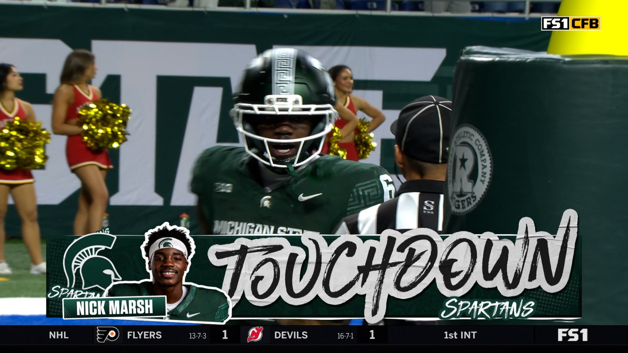 Alessio Milivojevic conecta con Nick Marsh para un touchdown de 17 yardas, ampliando la ventaja de Michigan State sobre Maryland.