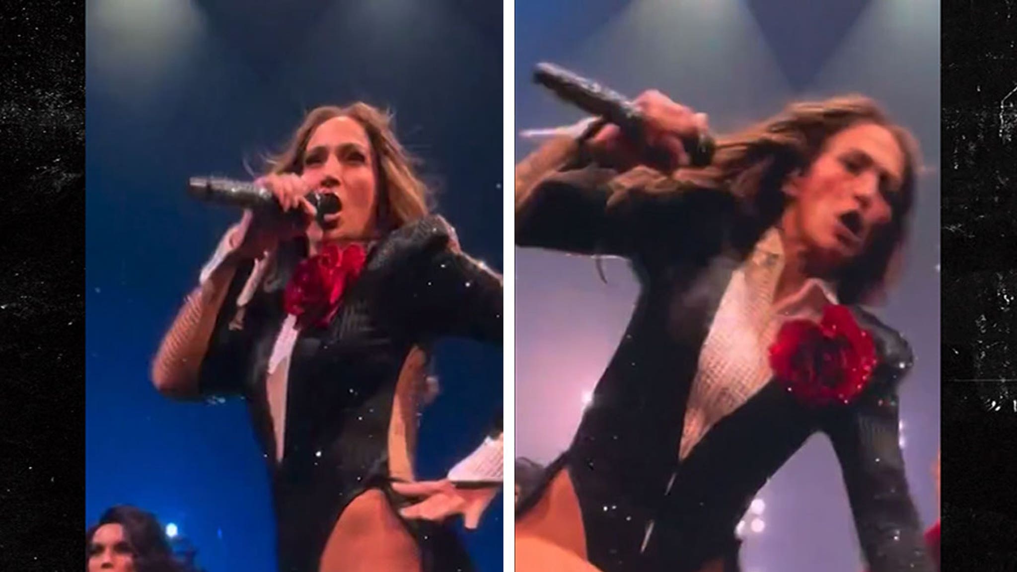 Jennifer Lopez se resbala y casi se cae con fuerza durante su residencia en Las Vegas, video