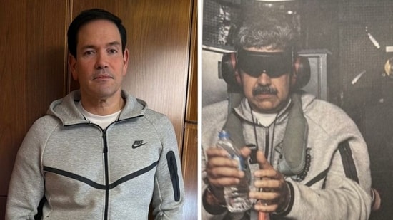 Rubio viste ‘Maduro Nike Tech’ en el Air Force One de camino a Beijing y genera revuelo: ‘Amamos a Marco’