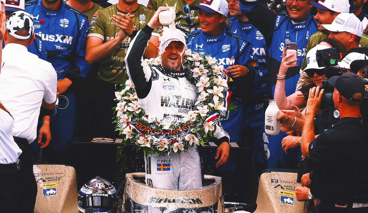 Fotos: Felix Rosenqvist celebra su dulce victoria en Indy 500 con leche